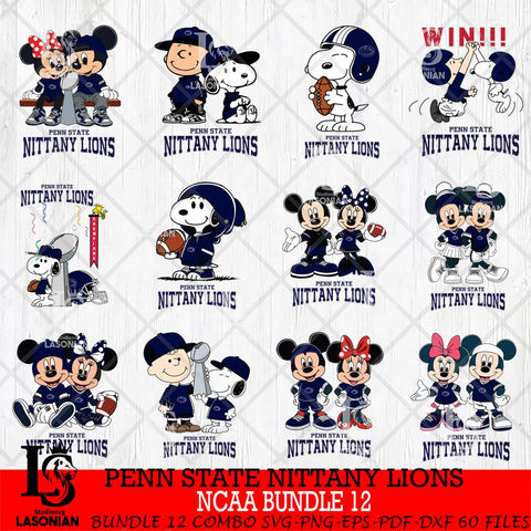 Penn State Nittany Lions NCAA Bundle 12 Svg Eps Dxf Png File,Bundle NCAA svg , Digital Download , Instant Download, Cricut File