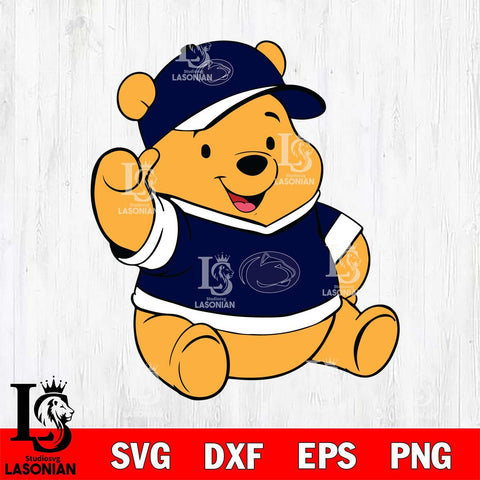 Penn State Nittany Lions Pooh Bear Svg Eps Dxf Png File, NCAA svg, Digital Download, Instant Download