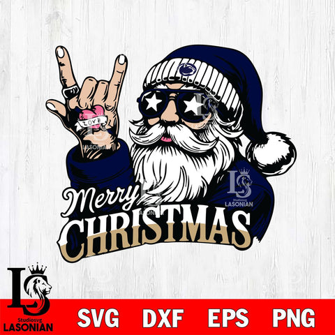 Penn State Nittany Lions Rock Santa Claus Football Svg dxf eps png pdf file,NCAA svg,Digital Download,Cricut file