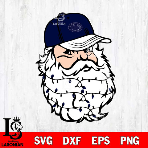 Penn State Nittany Lions Santa Claus Face Svg dxf eps png pdf file,NCAA svg,Digital Download,Cricut file