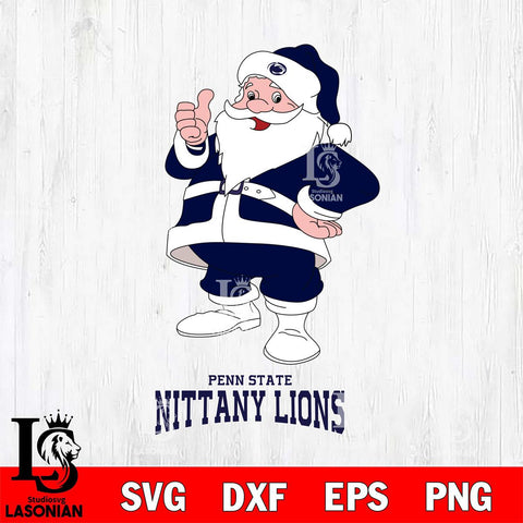 Penn State Nittany Lions Santa claus Svg dxf eps png pdf file,NCAA svg,Digital Download,Cricut file