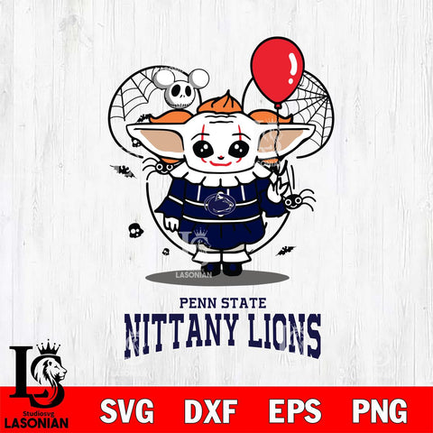 Penn State Nittany Lions Stitch Pennywise Halloween Svg Eps Dxf Png File, Digital Download, Instant Download