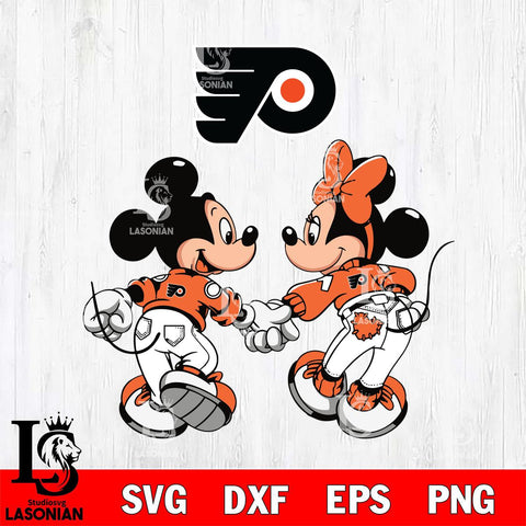 Philadelphia Flyers Fan Minnie And Mickey Love Svg Eps Dxf Png File, Digital Download, Instant Download