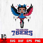 Philadelphia 76ers Anglel Black Fan Girl Betty Boop