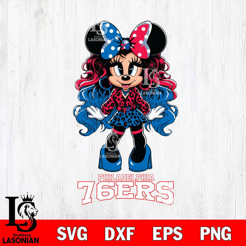 Philadelphia 76ers Beauty Minnie Mouse Svg Eps Dxf Png File, Digital Download, Instant Download