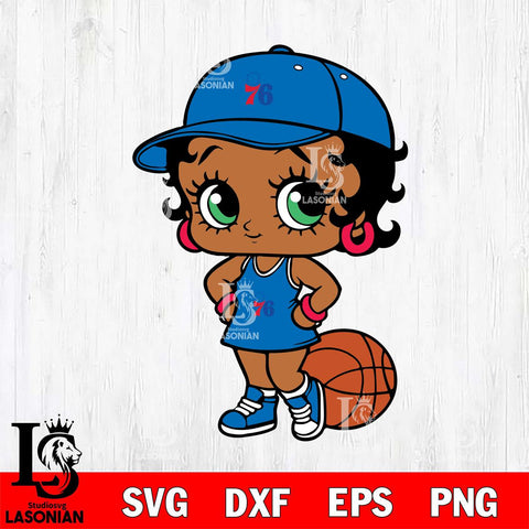 Philadelphia 76ers Betty Boop NBA Svg Eps Dxf Png File, NBA svg, Digital Download, Instant Download