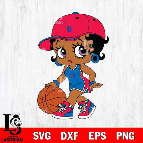 Philadelphia 76ers Betty Boop NBA 5 Svg Eps Dxf Png File, NBA svg, Digital Download, Instant Download