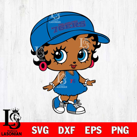 Philadelphia 76ers Betty Boop NBA 7 Svg Eps Dxf Png File, NBA svg, Digital Download, Instant Download