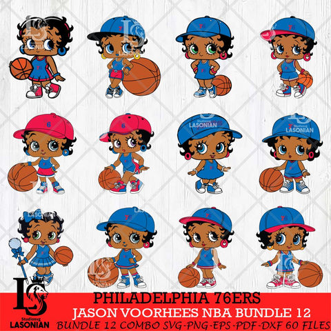 Philadelphia 76ers Betty Boop NBA Bundle 12 SVG Svg Eps Dxf Png File,Bundle NBA svg, Digital Download, Instant Download