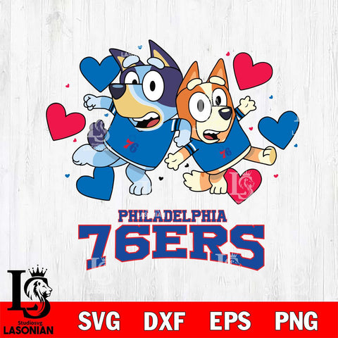 Philadelphia 76ers Bluey & Bingo 10 Svg Eps Dxf Png File, NBA svg, Digital Download, Instant Download