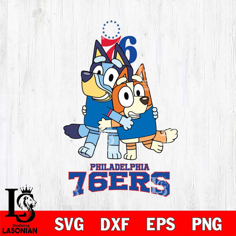 Philadelphia 76ers Bluey & Bingo 12 Svg Eps Dxf Png File, NBA svg, Digital Download, Instant Download