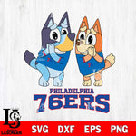 Philadelphia 76ers Bluey & Bingo 15 Svg Eps Dxf Png File, NBA svg, Digital Download, Instant Download