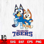 Philadelphia 76ers Bluey & Bingo 18 Svg Eps Dxf Png File, NBA svg, Digital Download, Instant Download