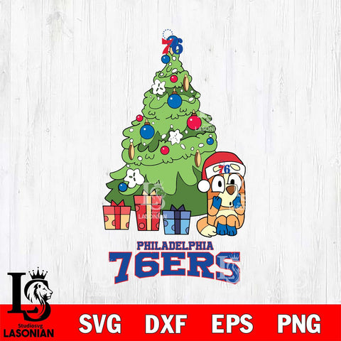 Philadelphia 76ers Bluey Chilli Christmas Tree Svg Eps Dxf Png File, Digital Download