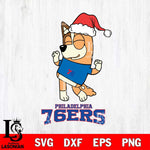 Philadelphia 76ers Bluey Chilli Happy Christmas Svg Eps Dxf Png File, Digital Download