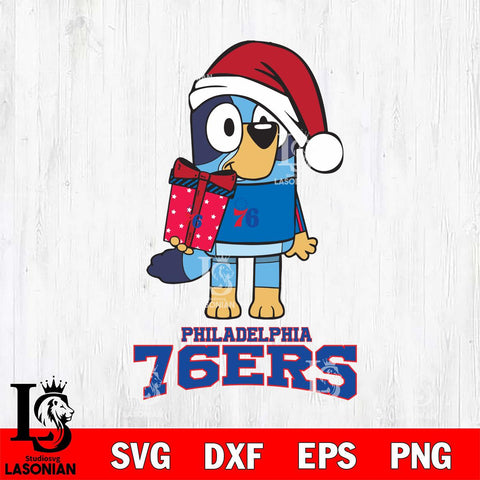 Philadelphia 76ers Bluey Christmas Svg Eps Dxf Png File, Digital Download