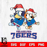 Philadelphia 76ers Bluey Christmas Holiday Svg Eps Dxf Png File, Digital Download