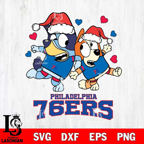 Philadelphia 76ers Bluey Christmas NFL Svg Eps Dxf Png File, Digital Download