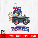 Philadelphia 76ers Bluey friends Svg Eps Dxf Png File, NBA svg, Digital Download, Instant Download