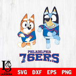 Philadelphia 76ers Bluey with Chilli Dance Svg Eps Dxf Png File, Digital Download, Instant Download