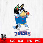 Philadelphia 76ers Christmas Bluey Bandit Heeler Svg , Christmas Svg , Bluey svg , Digital Download, dxf eps png pdf file