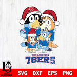 Philadelphia 76ers Christmas Bluey Family Sport Svg , Christmas Svg , Bluey svg , Digital Download, dxf eps png pdf file