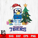 Philadelphia 76ers Christmas Bluey Tree Sport Svg , Christmas Svg , Bluey svg , Digital Download, dxf eps png pdf file