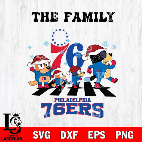 Philadelphia 76ers Family Bluey Christmas Svg Eps Dxf Png File, Digital Download