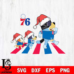 Philadelphia 76ers Family Bluey Walking Christmas Svg Eps Dxf Png File, Digital Download, Instant Download