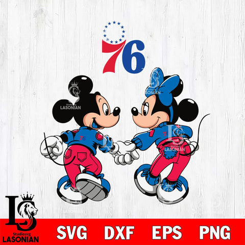 Philadelphia 76ers Fan Minnie And Mickey Love Svg Eps Dxf Png File, Digital Download, Instant Download