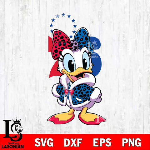 Philadelphia 76ers Fancy Daisy Duck Disney Svg Eps Dxf Png File, Digital Download, Instant Download