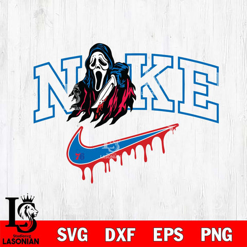 Philadelphia 76ers Ghostface Nike Svg Eps Dxf Png File, Digital Download, Instant Download