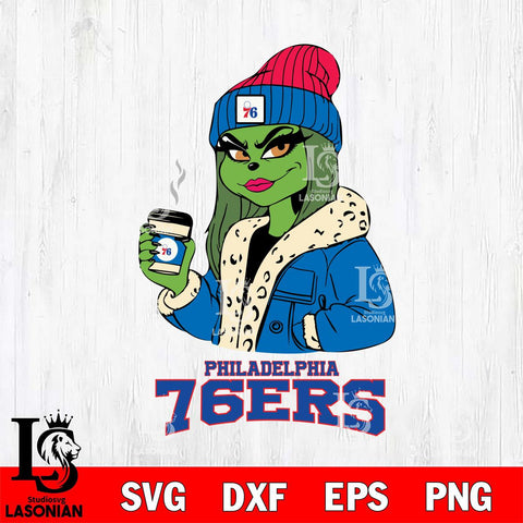 Philadelphia 76ers Girls Grinch Bougie Svg Eps Dxf Png File, Digital Download, Instant Download