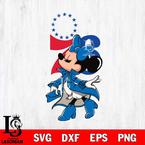 Philadelphia 76ers Glamorous Minnie Svg Eps Dxf Png File, Digital Download, Instant Download