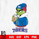 Philadelphia 76ers Grinch Bougie Christmas Cut Files Cricut, Svg Dxf Eps Png file , Silhouette