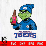 Philadelphia 76ers Grinch Drinking Beer Christmas Cut Files Cricut, Svg Dxf Eps Png file , Silhouette