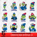 Philadelphia 76ers Grinch NBA Bundle 12 SVG Eps Dxf Png File, Digital Download, Instant Download