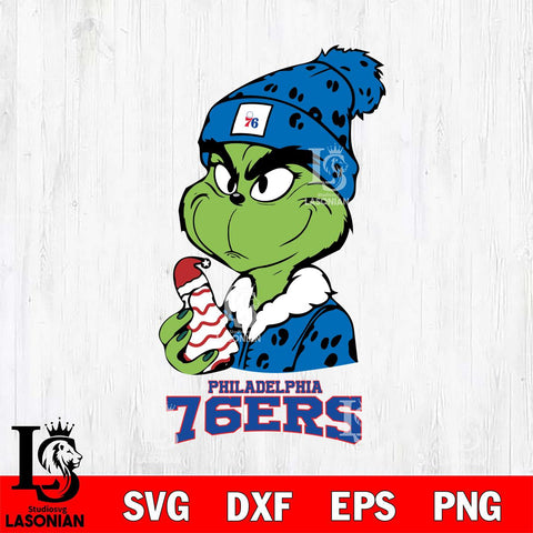 Philadelphia 76ers Grinch Tree Cake Svg Eps Dxf Png File, Digital Download, Instant Download