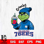 Philadelphia 76ers Grinchy Bougie Christmas Cut Files Cricut, Svg Dxf Eps Png file , Silhouette