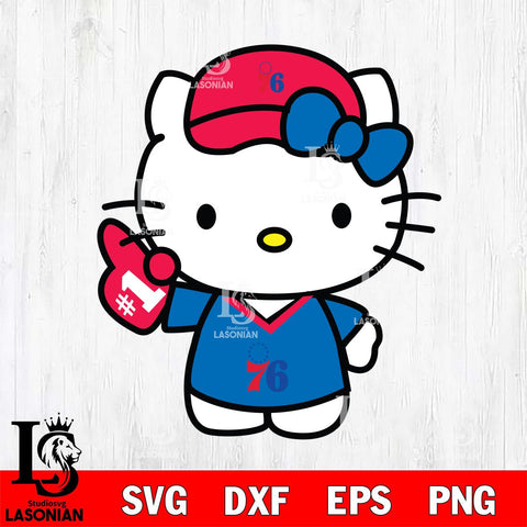 Philadelphia 76ers Hello Kitty basketball 2 Svg Eps Dxf Png File, Digital Download, Instant Download