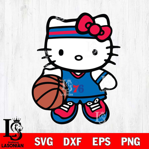 Philadelphia 76ers Hello Kitty basketball Svg Eps Dxf Png File, Digital Download, Instant Download