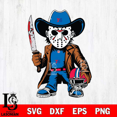 Philadelphia 76ers Jason Voorhees Horror Svg Eps Dxf Png File, NBA svg, Digital Download, Instant Download