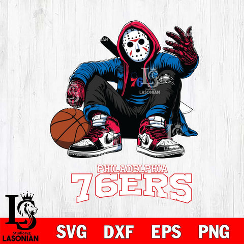 Philadelphia 76ers NBA Jason Voorhees Halloween SVG Svg Eps Dxf Png File, Digital Download, Instant Download