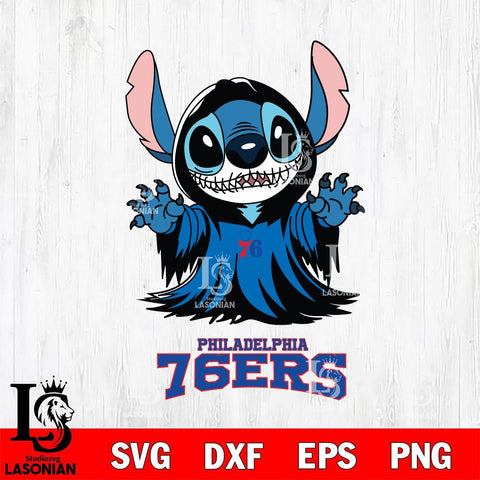 Philadelphia 76ers Stitch Ghost Svg Eps Dxf Png File, NBA svg, Digital Download, Instant Download