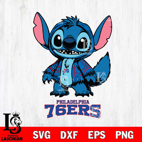 Philadelphia 76ers Stitch Halloween Svg Eps Dxf Png File, NBA svg, Digital Download, Instant Download