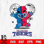 Philadelphia 76ers Stitch Horror Halloween 2 Svg Eps Dxf Png File, Digital Download, Instant Download