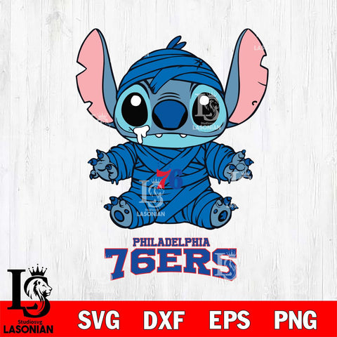 Philadelphia 76ers Stitch Mummy Svg Eps Dxf Png File, NBA svg, Digital Download, Instant Download