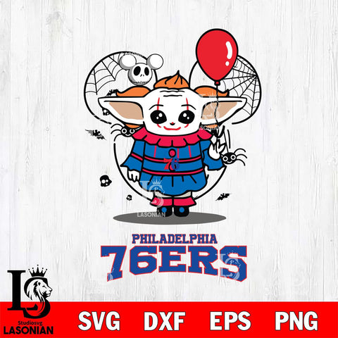 Philadelphia 76ers Stitch Pennywise Halloween Svg Eps Dxf Png File, Digital Download, Instant Download