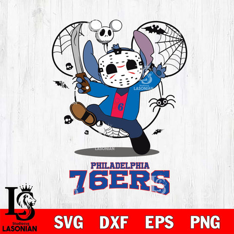 Philadelphia 76ers Stitch jason voorhees Halloween Svg Eps Dxf Png File, Digital Download, Instant Download