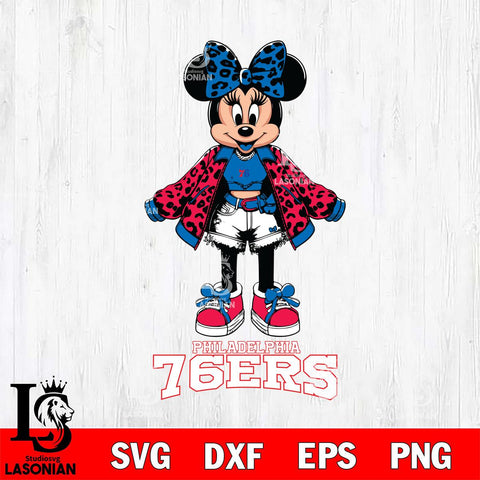 Philadelphia 76ers Style Minnie Disney Svg Eps Dxf Png File, Digital Download, Instant Download